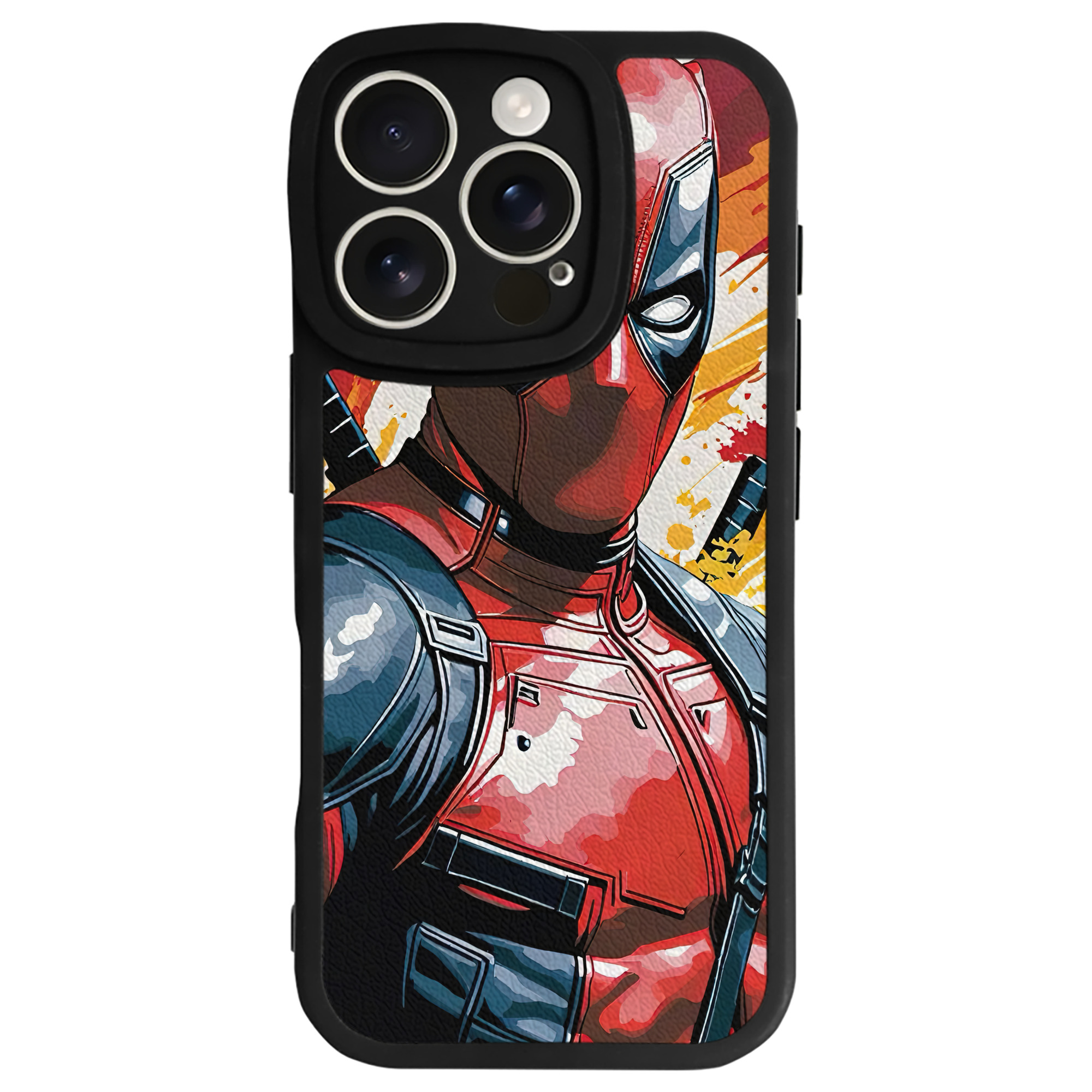 （画像用） Deadpool デッドプール 【iPhone 16シリーズ対応】シリコンスマホケース（レザー調） 材質：シリコン